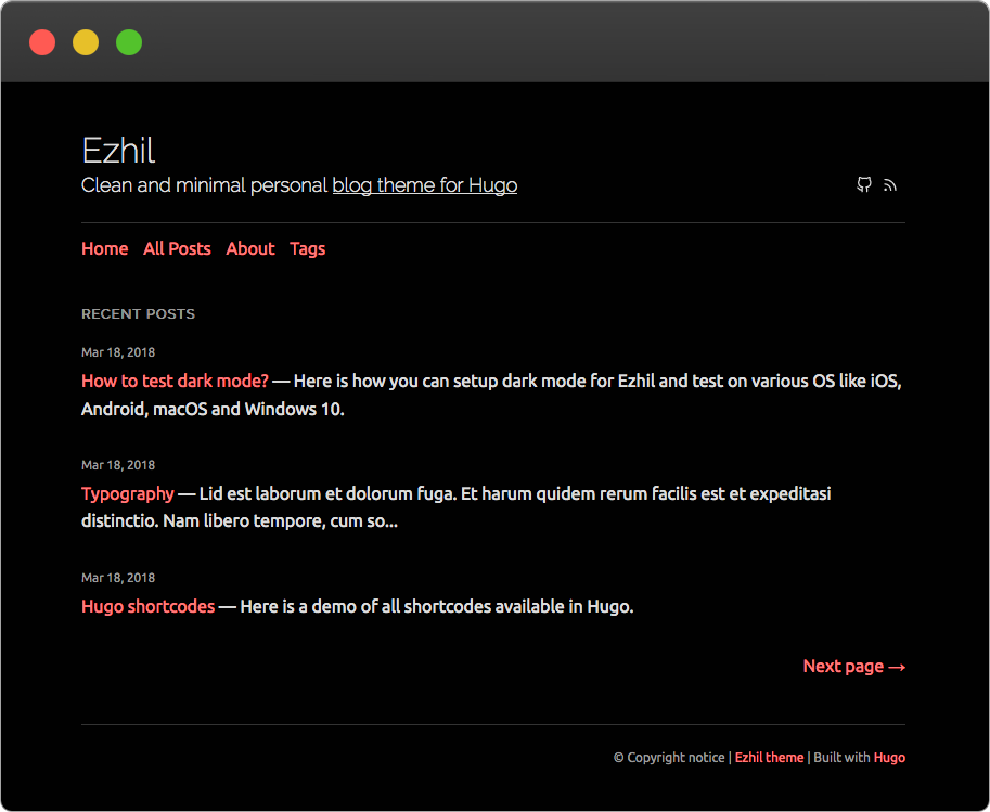 Ezhil dark theme Screenshot