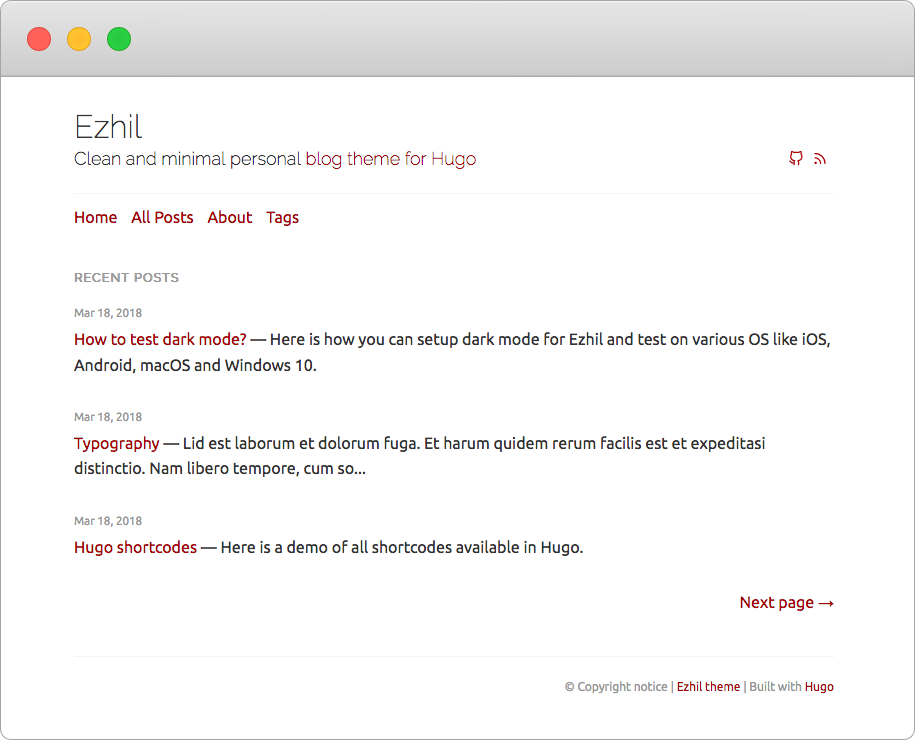 Ezhil light theme Screenshot